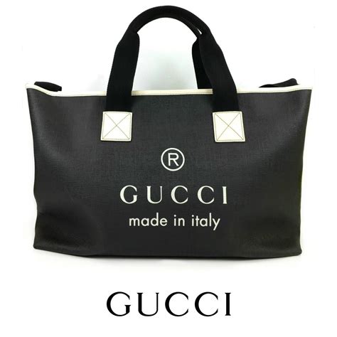 gucci tote bag canvas black|Gucci shopper bag black.